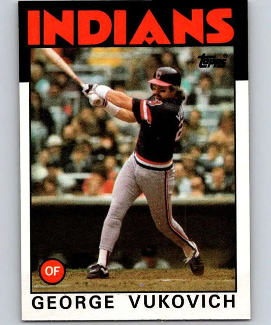 1986 Topps #483 George Vukovich EX Excellent Cleveland Indians Baseball Card - Baseball Card Single