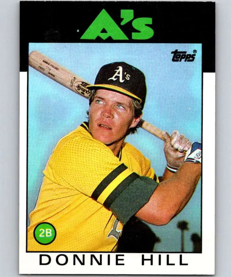 1986 Topps #484 Donnie Hill EX Excellent Oakland Athletics Baseball Card - Baseball Card Single