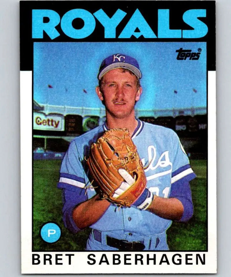 1986 Topps #487 Bret Saberhagen EX Excellent Kansas City Royals Baseball Card - Baseball Card Single