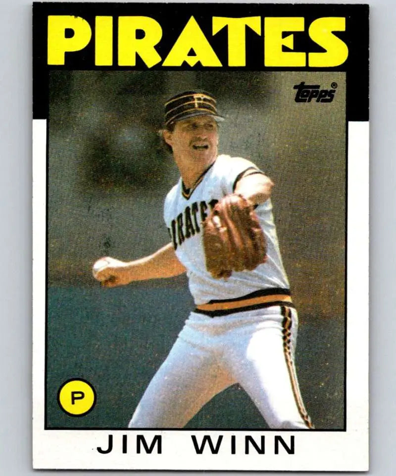 1986 Topps #489 Jim Winn EX Excellent Pittsburgh Pirates Baseball Card - Baseball Card Single