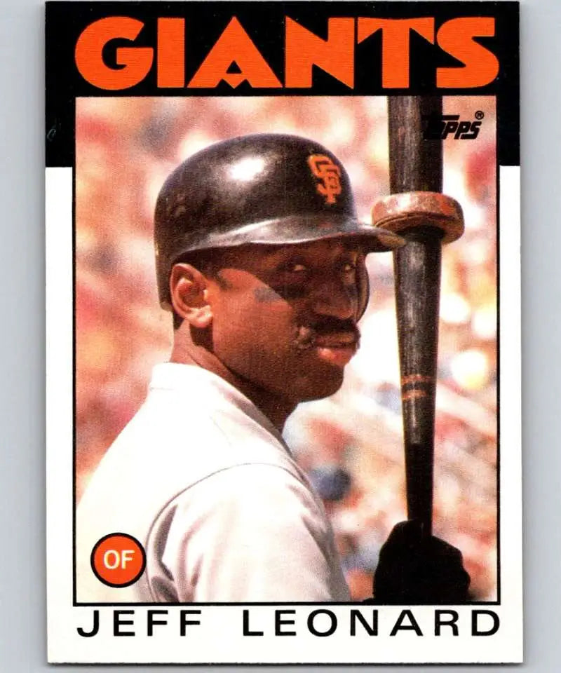 1986 Topps #490 Jeff Leonard EX Excellent San Francisco Giants Baseball Card - Baseball Card Single