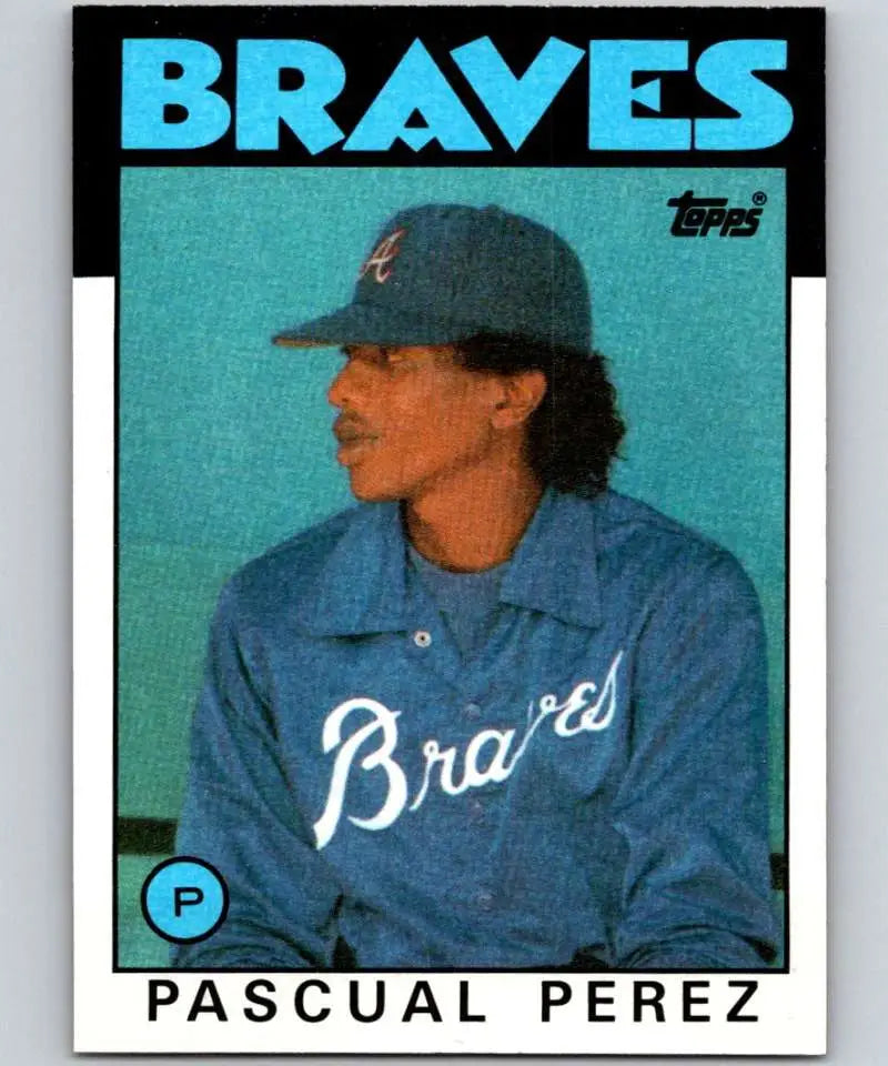 1986 Topps #491 Pascual Perez EX Excellent Atlanta Braves Baseball Card - Baseball Card Single