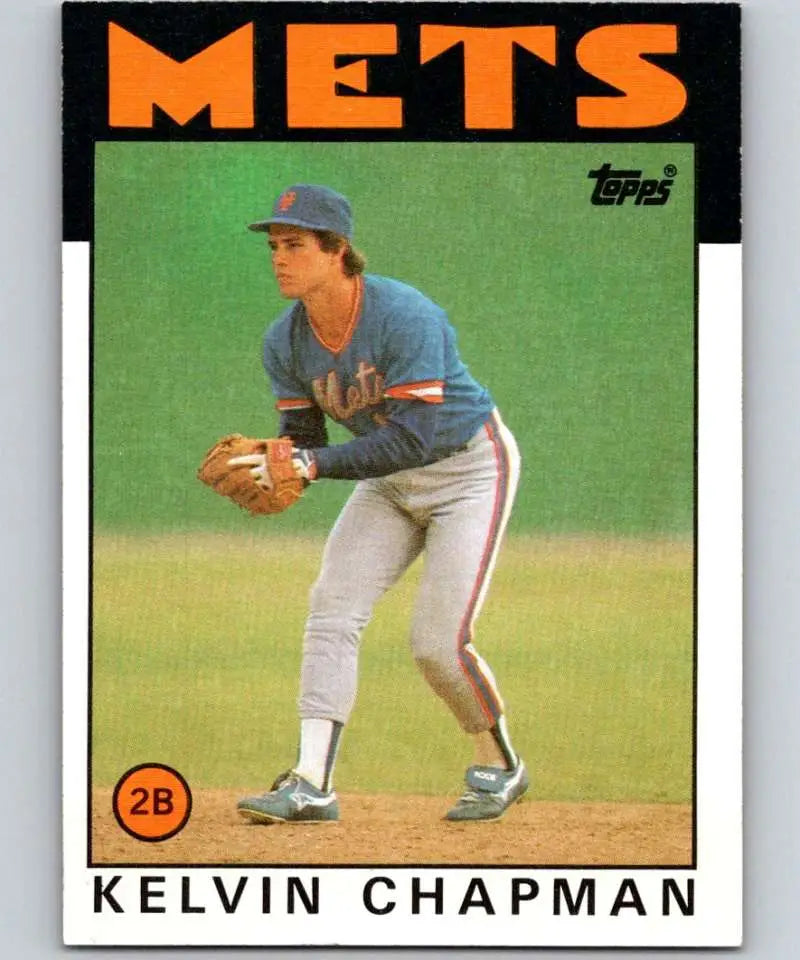 1986 Topps #492 Kelvin Chapman EX Excellent New York Mets Baseball Card - Baseball Card Single