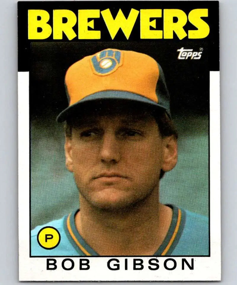 1986 Topps #499 Bob Gibson EX Excellent Milwaukee Brewers Baseball Card - Baseball Card Single