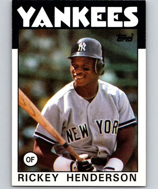1986 Topps #500 Rickey Henderson EX Excellent New York Yankees Baseball Card - Baseball Card Single