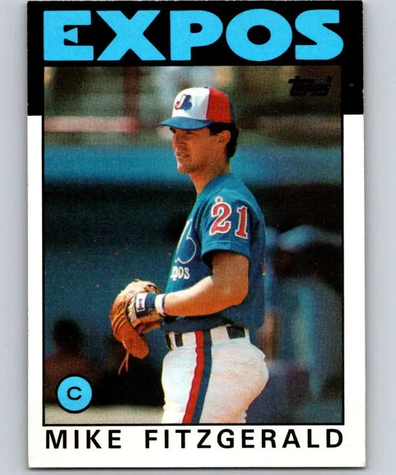 1986 Topps #503 Mike Fitzgerald EX Excellent Montreal Expos Baseball Card - Baseball Card Single