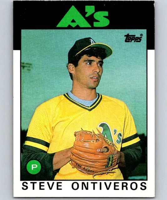 1986 Topps #507 Steve Ontiveros EX Excellent RC Rookie Oakland Athletics Baseball Card - Baseball Card Single