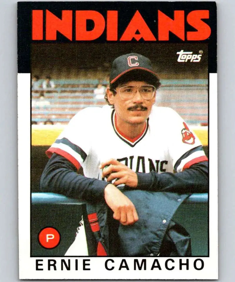 1986 Topps #509 Ernie Camacho EX Excellent Cleveland Indians Baseball Card - Baseball Card Single