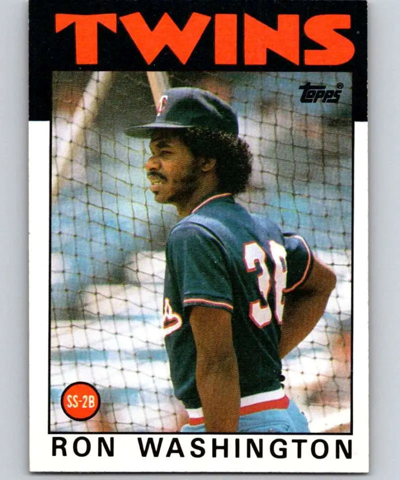 1986 Topps #513 Ron Washington EX Excellent Minnesota Twins Baseball Card - Baseball Card Single