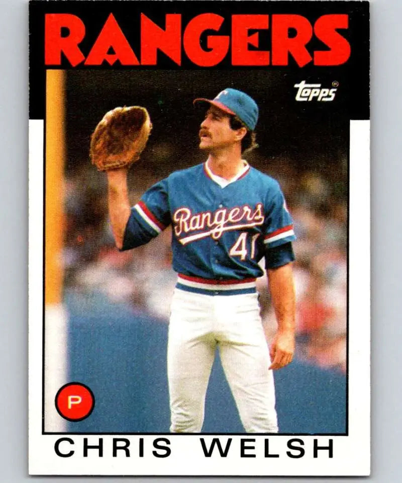 1986 Topps #52 Chris Welsh EX Excellent Texas Rangers Baseball Card - Baseball Card Single