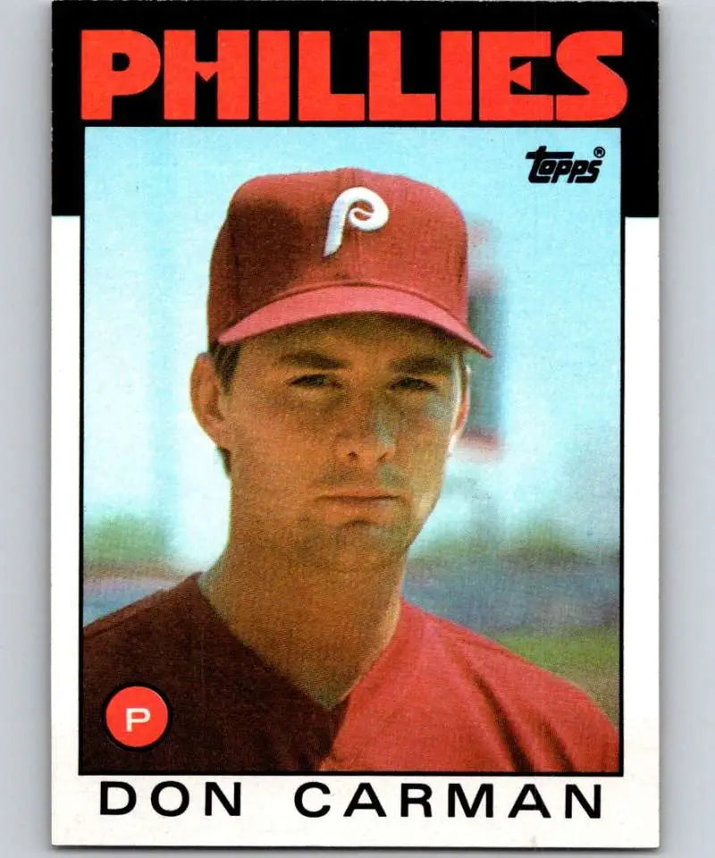 1986 Topps #532 Don Carman EX Excellent RC Rookie Philadelphia Phillies Baseball Card - Baseball Card Single