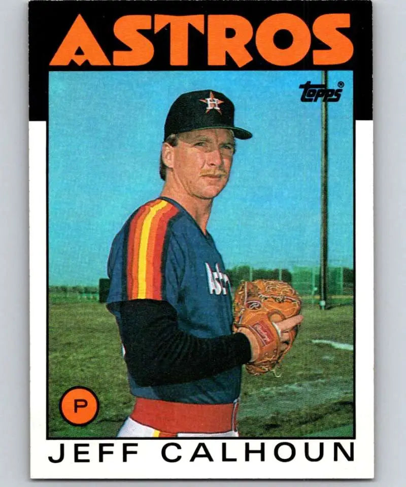 1986 Topps #534 Jeff Calhoun EX Excellent RC Rookie Houston Astros Baseball Card - Baseball Card Single