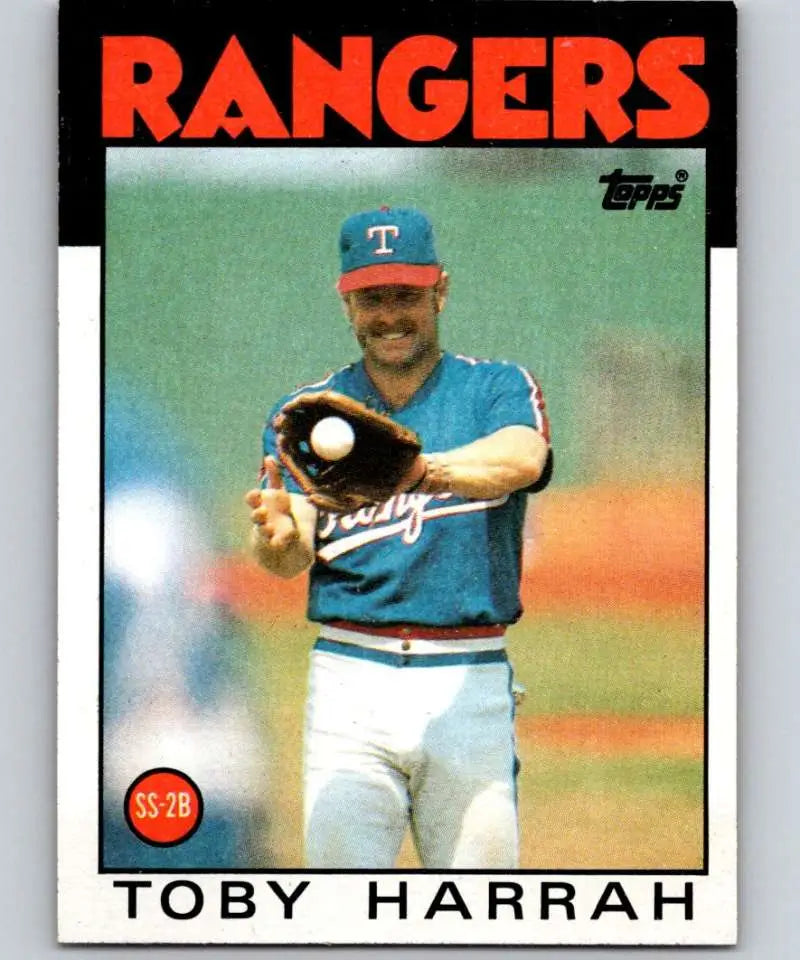 1986 Topps #535 Toby Harrah EX Excellent Texas Rangers Baseball Card - Baseball Card Single