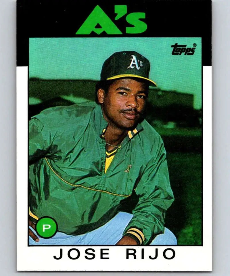 1986 Topps #536 Jose Rijo EX Excellent Oakland Athletics Baseball Card - Baseball Card Single