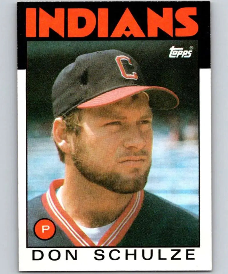 1986 Topps #542 Don Schulze EX Excellent Cleveland Indians Baseball Card - Baseball Card Single