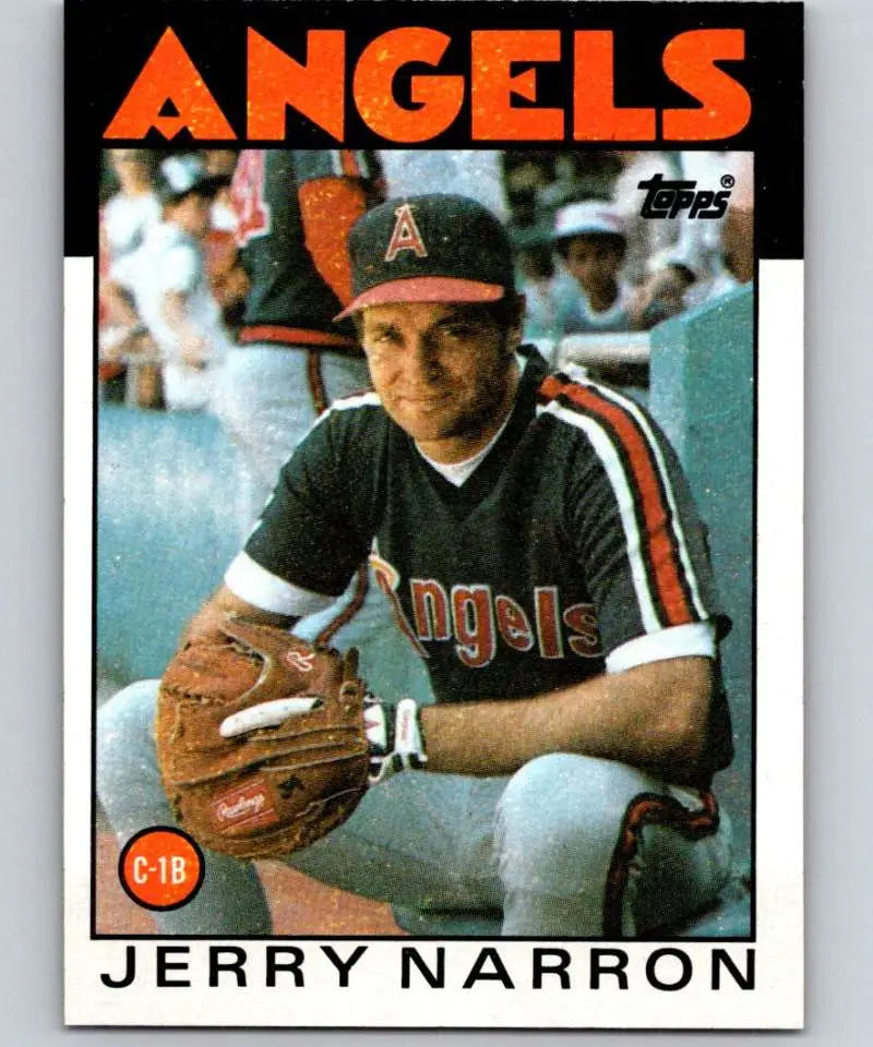 1986 Topps #543 Jerry Narron EX Excellent California Angels Baseball Card - Baseball Card Single