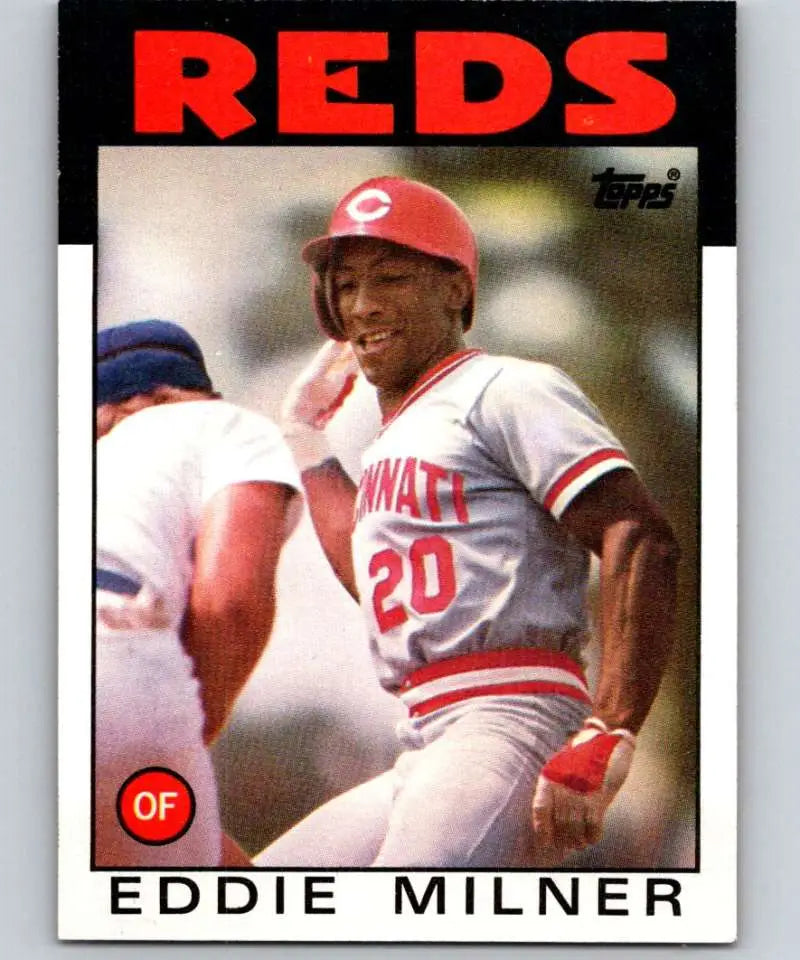 1986 Topps #544 Eddie Milner EX Excellent Cincinnati Reds Baseball Card - Baseball Card Single