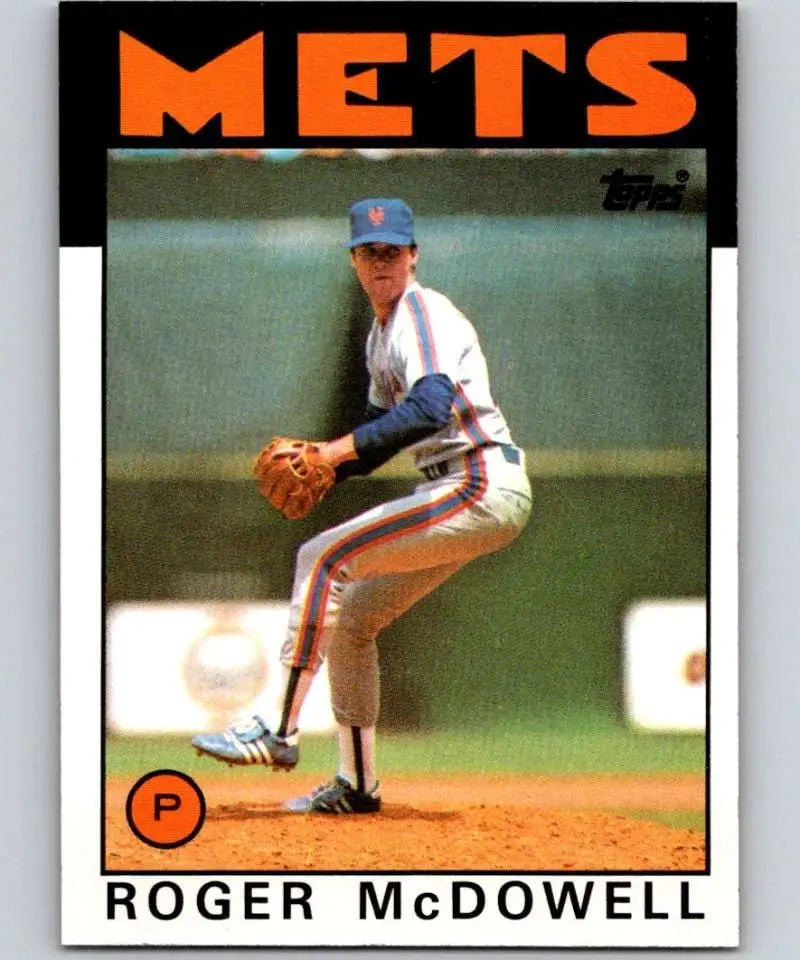 1986 Topps #547 Roger McDowell EX Excellent RC Rookie New York Mets Baseball Card - Baseball Card Single