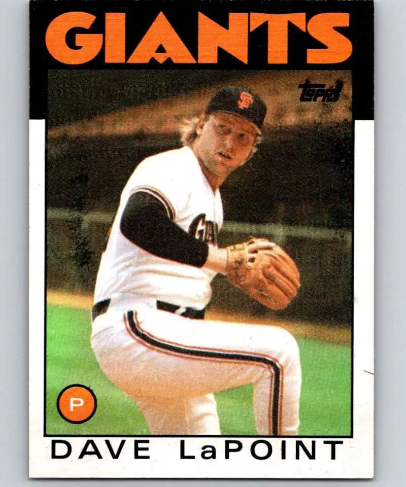 1986 Topps #551 Dave LaPoint EX Excellent San Francisco Giants Baseball Card - Baseball Card Single