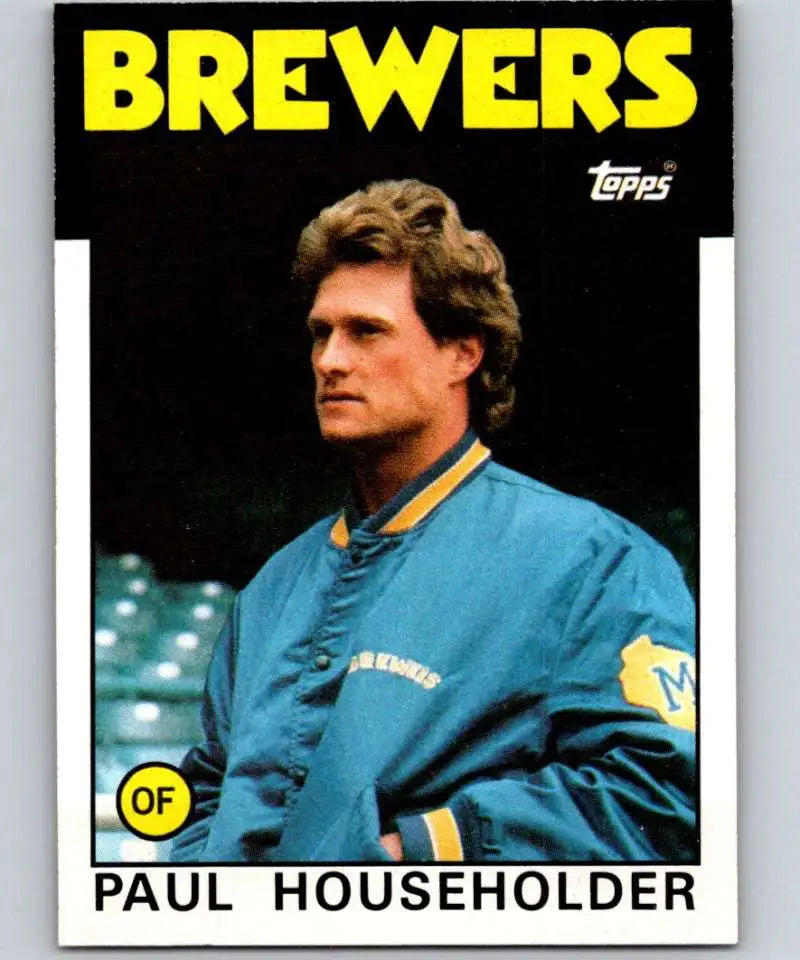 1986 Topps #554 Paul Householder EX Excellent Milwaukee Brewers Baseball Card - Baseball Card Single