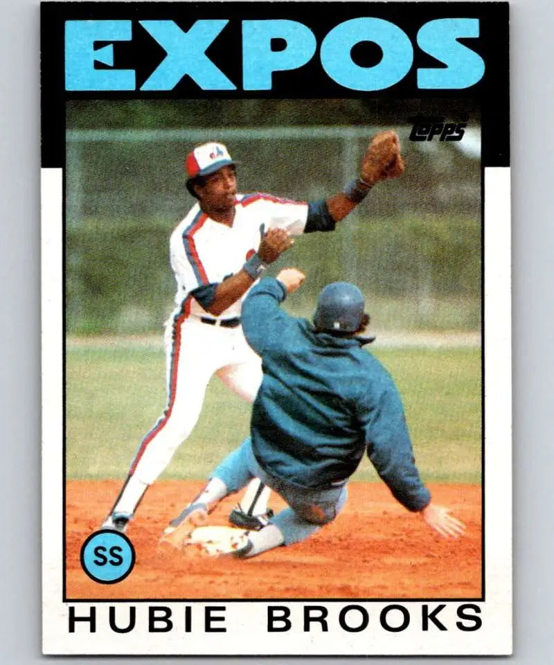 1986 Topps #555 Hubie Brooks EX Excellent Montreal Expos Baseball Card - Baseball Card Single