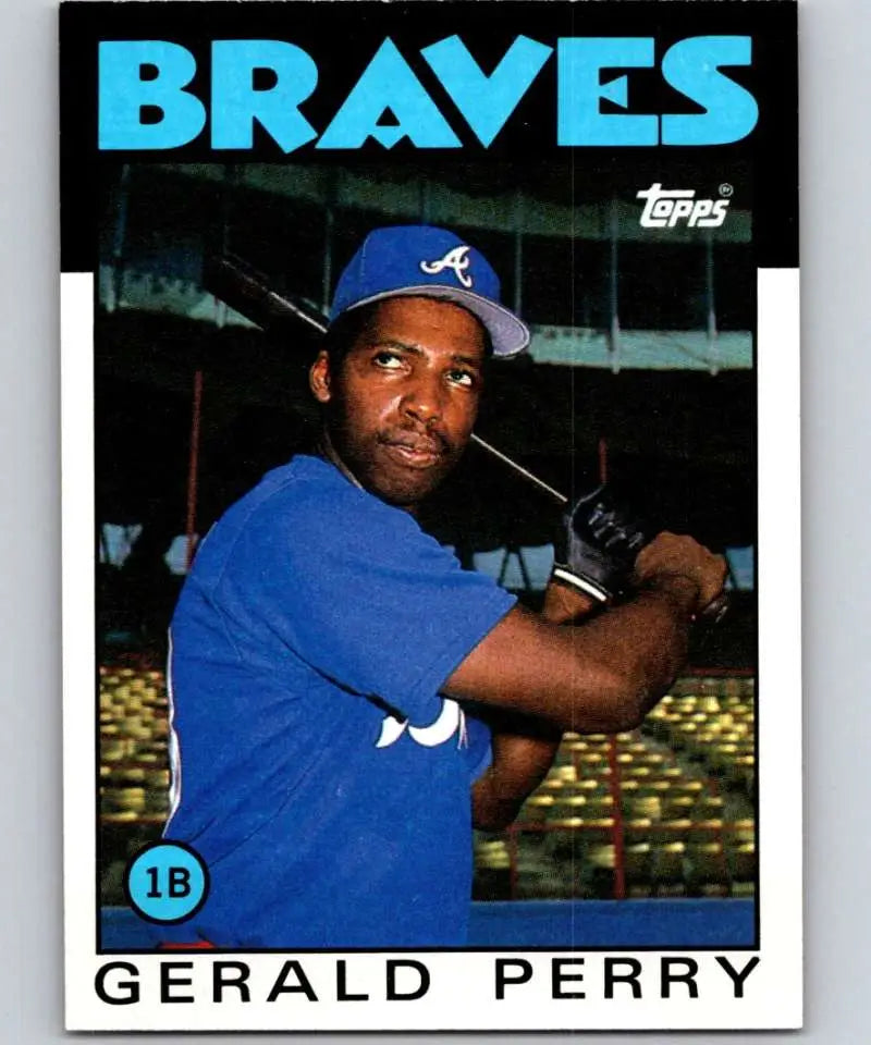 1986 Topps #557 Gerald Perry EX Excellent Atlanta Braves Baseball Card - Baseball Card Single