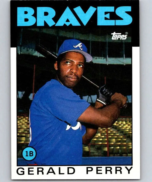 1986 Topps #557 Gerald Perry EX Excellent Atlanta Braves Baseball Card - Baseball Card Single