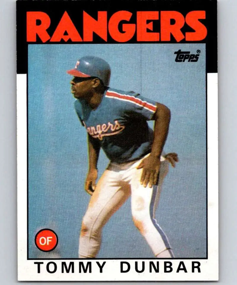 1986 Topps #559 Tommy Dunbar EX Excellent Texas Rangers Baseball Card - Baseball Card Single