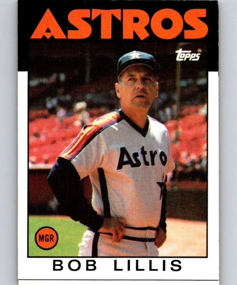 1986 Topps #561 Bob Lillis EX Excellent Houston Astros Baseball Card - Baseball Card Single
