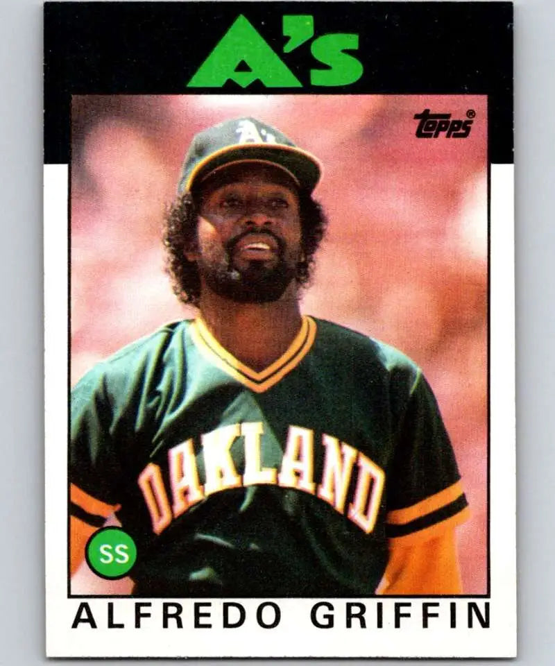 1986 Topps #566 Alfredo Griffin EX Excellent Oakland Athletics Baseball Card - Baseball Card Single