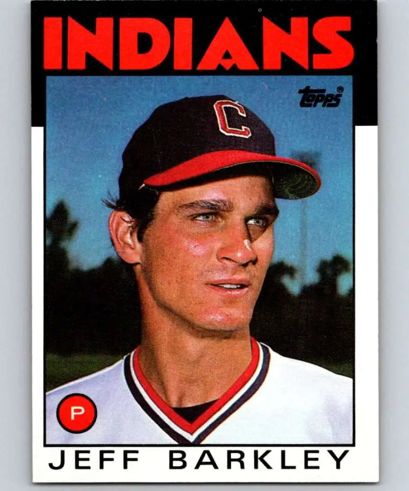 1986 Topps #567 Jeff Barkley EX Excellent RC Rookie Cleveland Indians Baseball Card - Baseball Card Single