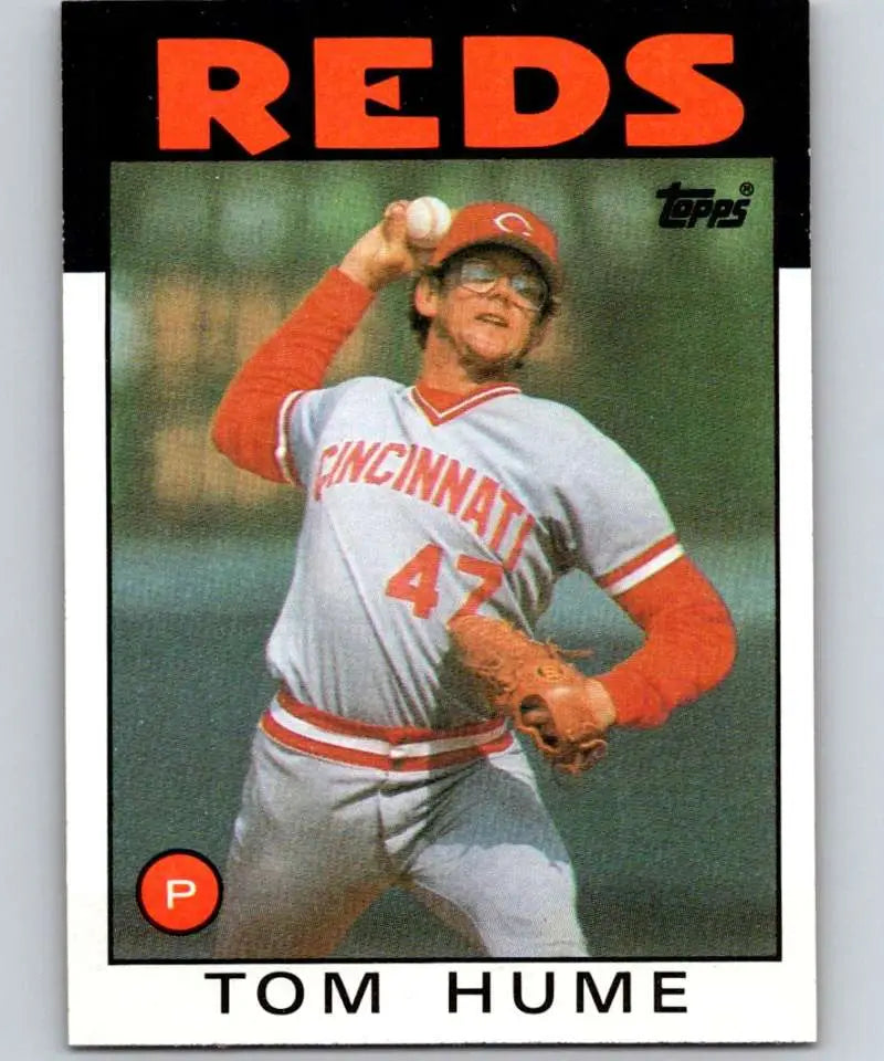 1986 Topps #573 Tom Hume EX Excellent Cincinnati Reds Baseball Card - Baseball Card Single