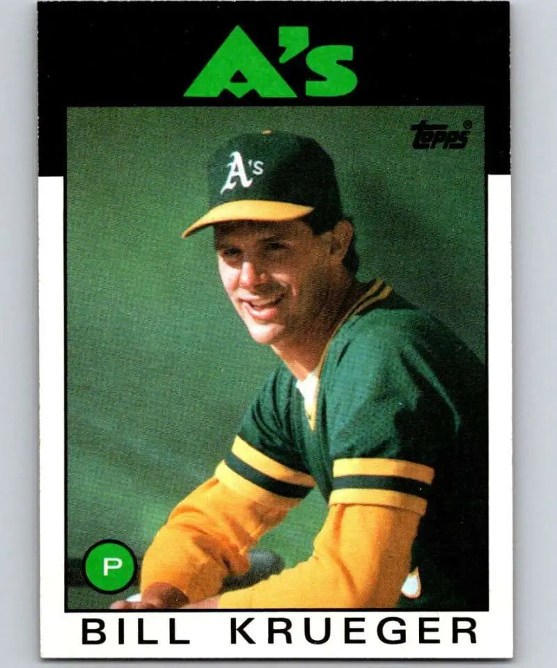 1986 Topps #58 Bill Krueger EX Excellent Oakland Athletics Baseball Card - Baseball Card Single