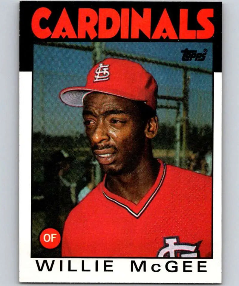 1986 Topps #580 Willie McGee EX Excellent St. Louis Cardinals Baseball Card - Baseball Card Single