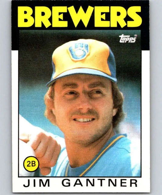 1986 Topps #582 Jim Gantner EX Excellent Milwaukee Brewers Baseball Card