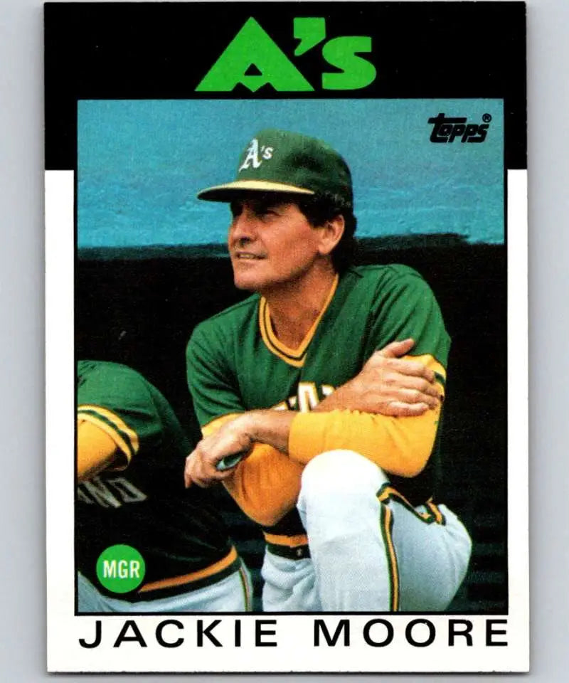 1986 Topps #591 Jackie Moore EX Excellent Oakland Athletics Baseball Card - Baseball Card Single