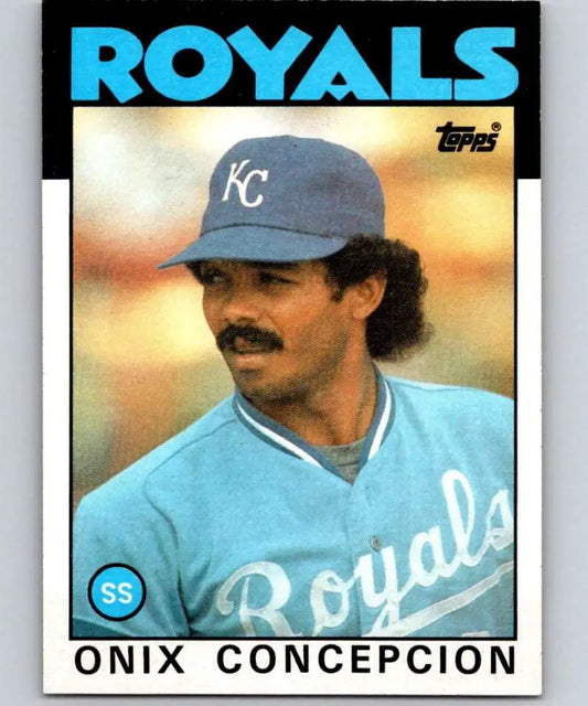 1986 Topps #596 Onix Concepcion EX Excellent Kansas City Royals Baseball Card - Baseball Card Single
