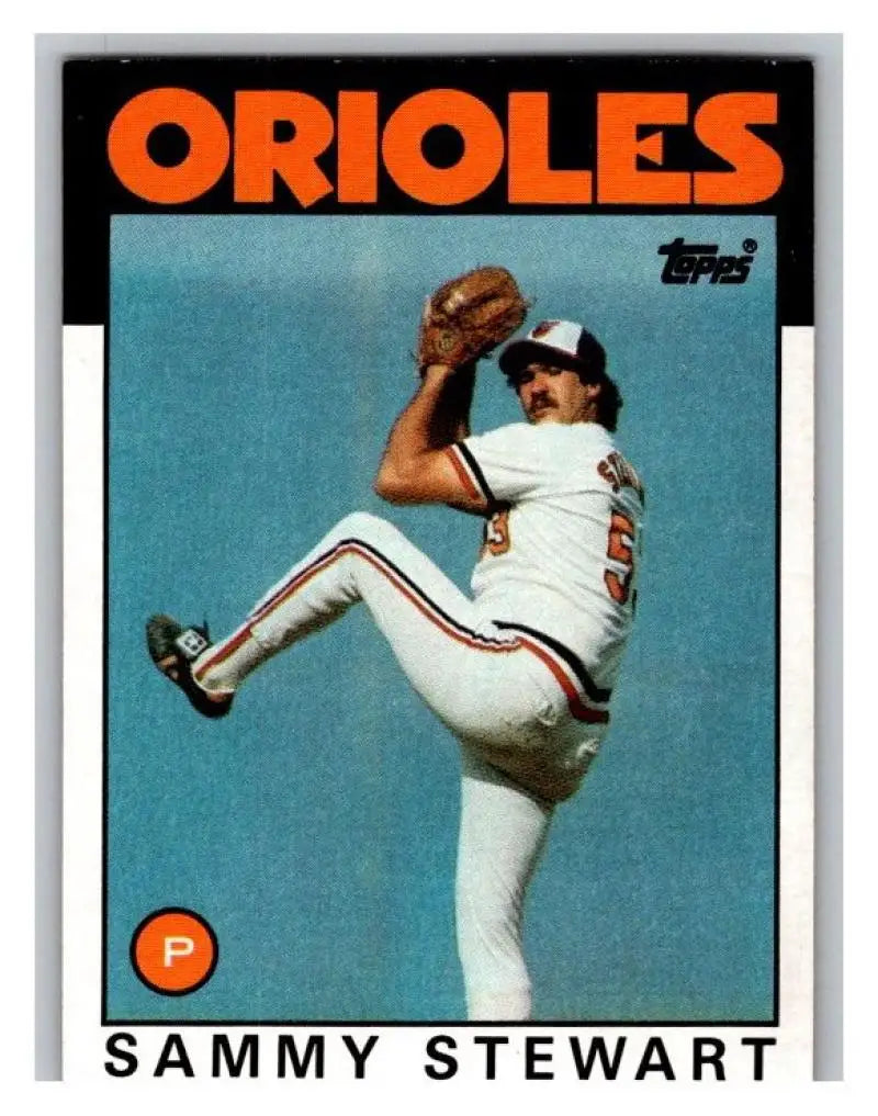 1986 Topps #597 Sammy Stewart EX Excellent Baltimore Orioles Baseball Card - Baseball Card Single