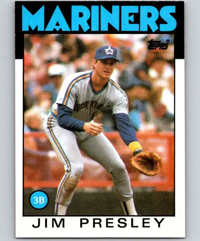1986 Topps #598 Jim Presley EX Excellent Seattle Mariners Baseball Card - Baseball Card Single