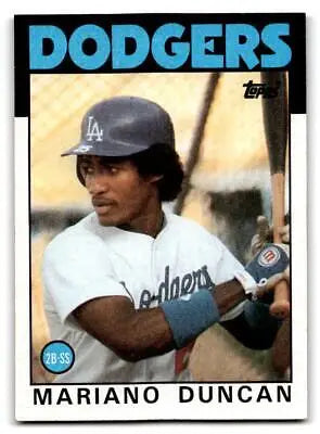 1986 Topps #602 Mariano Duncan baseball card showcasing the player in action