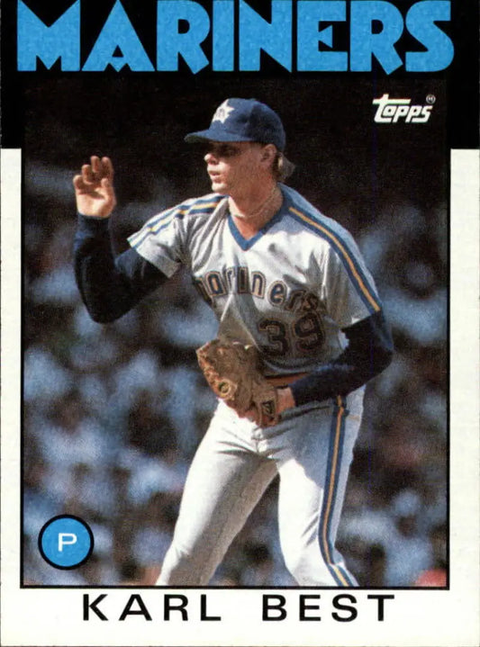 1986 Topps #61 Karl Best EX Excellent RC Rookie Seattle Mariners Baseball Card - Baseball Card Single