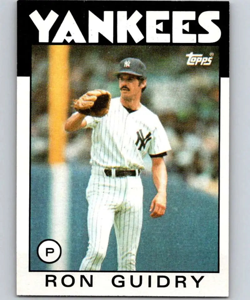 1986 Topps #610 Ron Guidry EX Excellent New York Yankees Baseball Card - Baseball Card Single