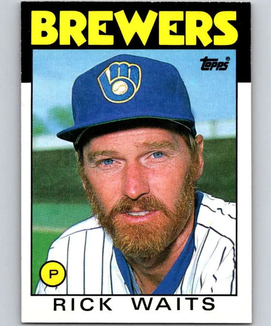 1986 Topps #614 Rick Waits EX Excellent Milwaukee Brewers Baseball Card - Baseball Card Single