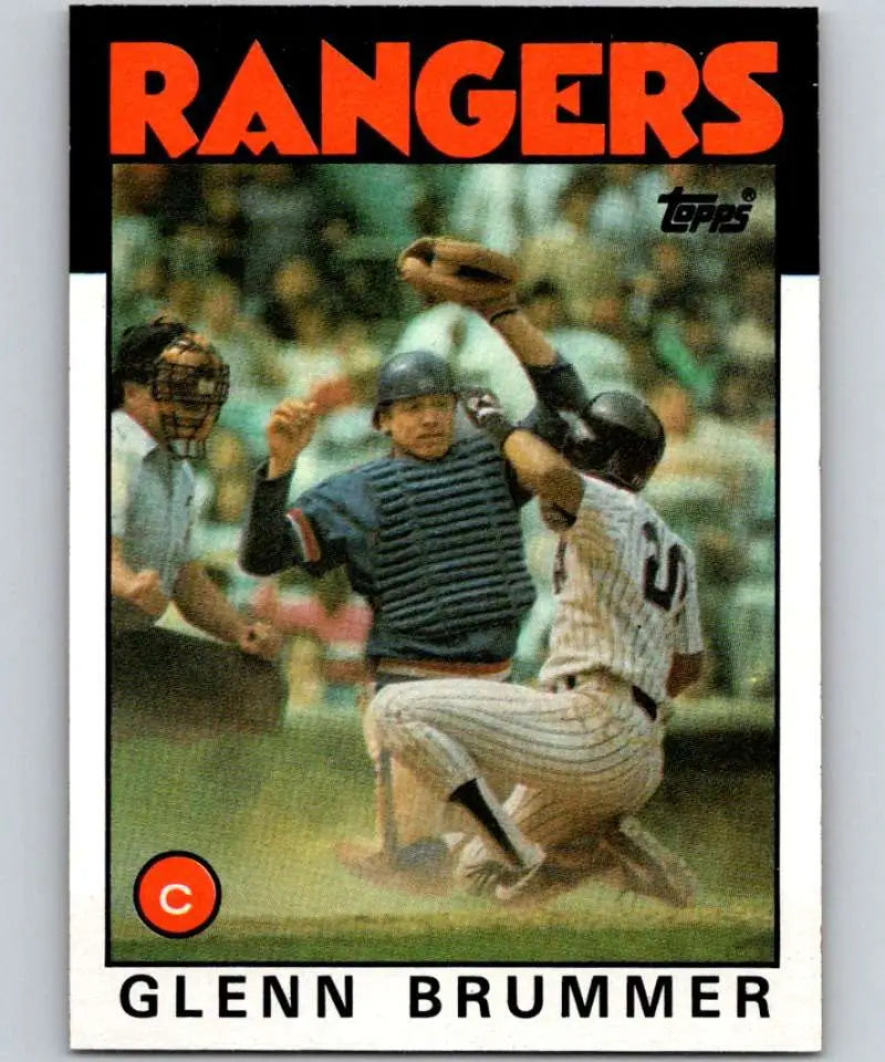 1986 Topps #616 Glenn Brummer EX Excellent Texas Rangers Baseball Card - Baseball Card Single