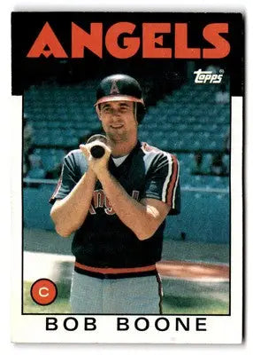 Vintage 1986 Topps Bob Boone baseball card featuring California Angels player