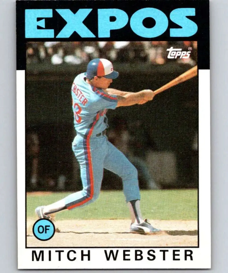 1986 Topps #629 Mitch Webster EX Excellent Montreal Expos Baseball Card - Baseball Card Single