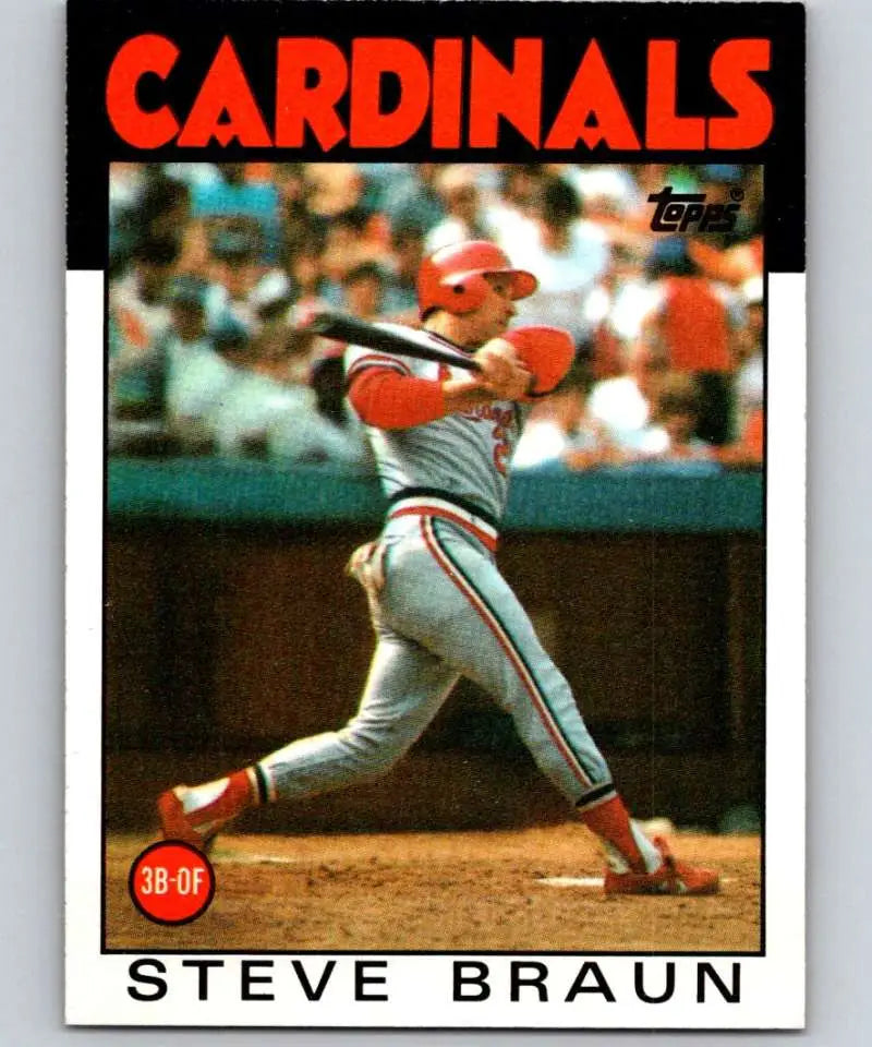 1986 Topps #631 Steve Braun EX Excellent St. Louis Cardinals Baseball Card - Baseball Card Single