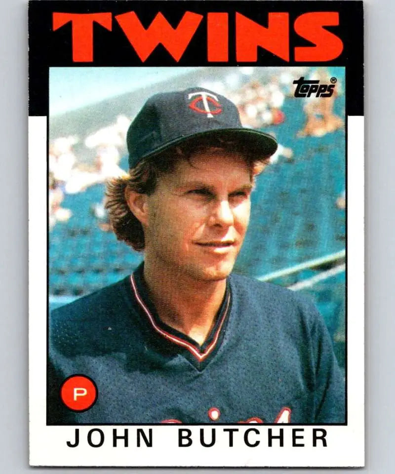 1986 Topps #638 John Butcher EX Excellent Minnesota Twins Baseball Card - Baseball Card Single