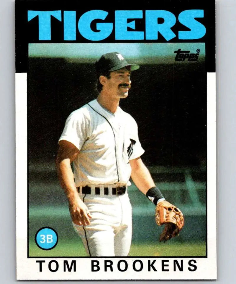 1986 Topps #643 Tom Brookens EX Excellent Detroit Tigers Baseball Card - Baseball Card Single