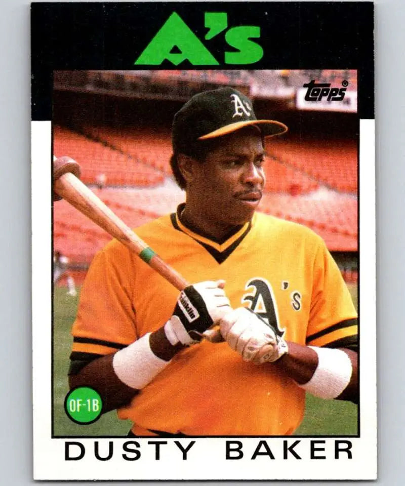 1986 Topps #645 Dusty Baker EX Excellent Oakland Athletics Baseball Card - Baseball Card Single